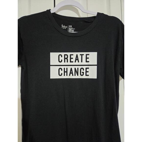 Flirtitude active xs women's black "create change" tee - Picture 2 of 6